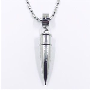 STAINLESS STEEL BULLET PENDANT NECKLACE